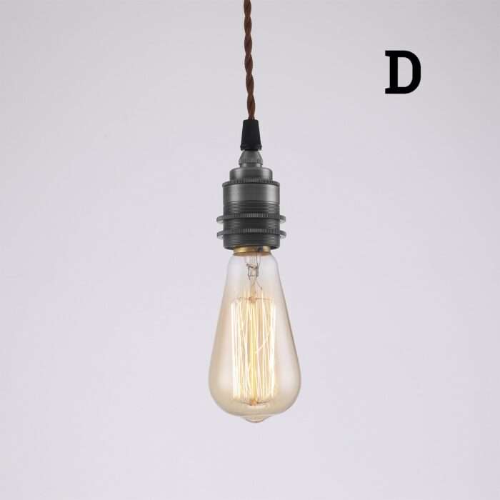 Industrial Edison Vintage Art Deco Pendant Light, Lamp, Fabric Cord - Image 12