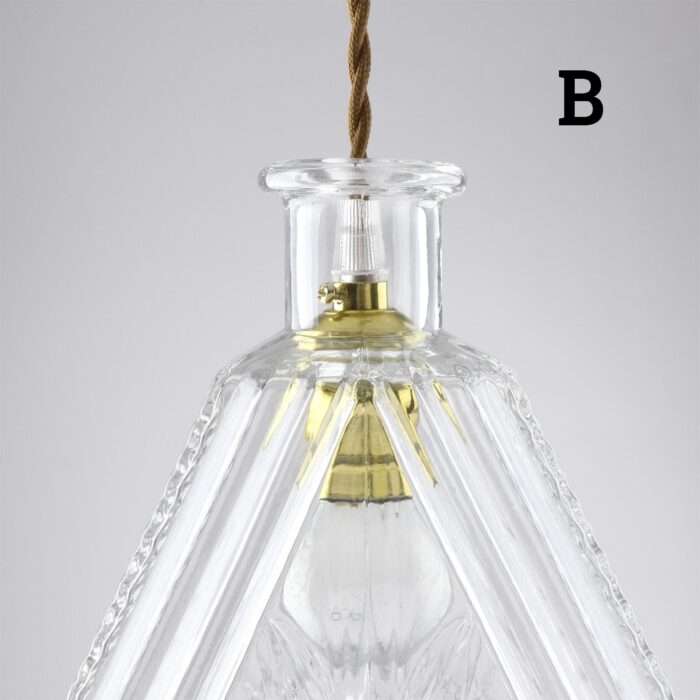 Decanter Perfume Glass Bottle Pendant Lamp With Fabric Cord Retro Ceiling Light - Image 7