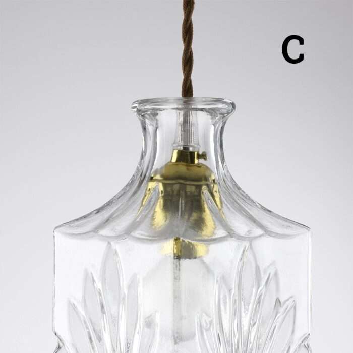 Decanter Perfume Glass Bottle Pendant Lamp With Fabric Cord Retro Ceiling Light - Image 9