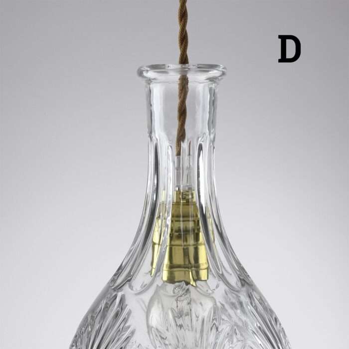 Decanter Perfume Glass Bottle Pendant Lamp With Fabric Cord Retro Ceiling Light - Image 11