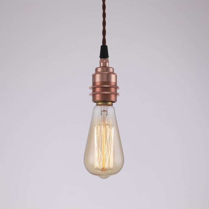 Industrial Edison Vintage Art Deco Pendant Light, Lamp, Fabric Cord