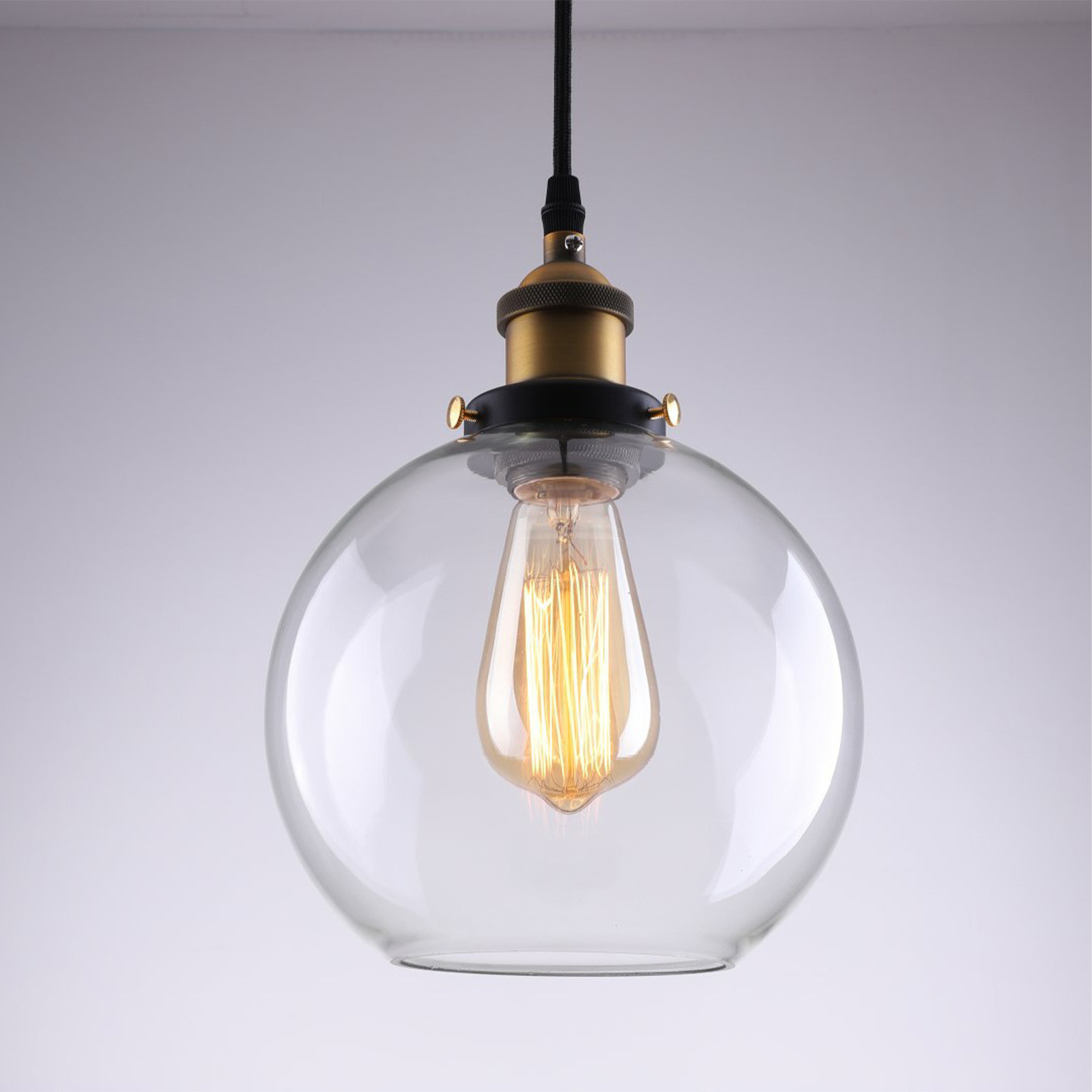 New Modern Vintage Industrial Retro Loft Glass Ceiling Round Shade Pendant Light