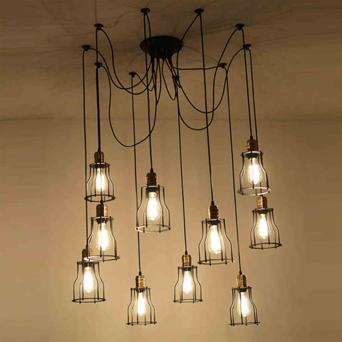 6/8/10 Bulb Lights Edison Chandelier Suspension Ceiling Pendant Lamp Spider - Image 8