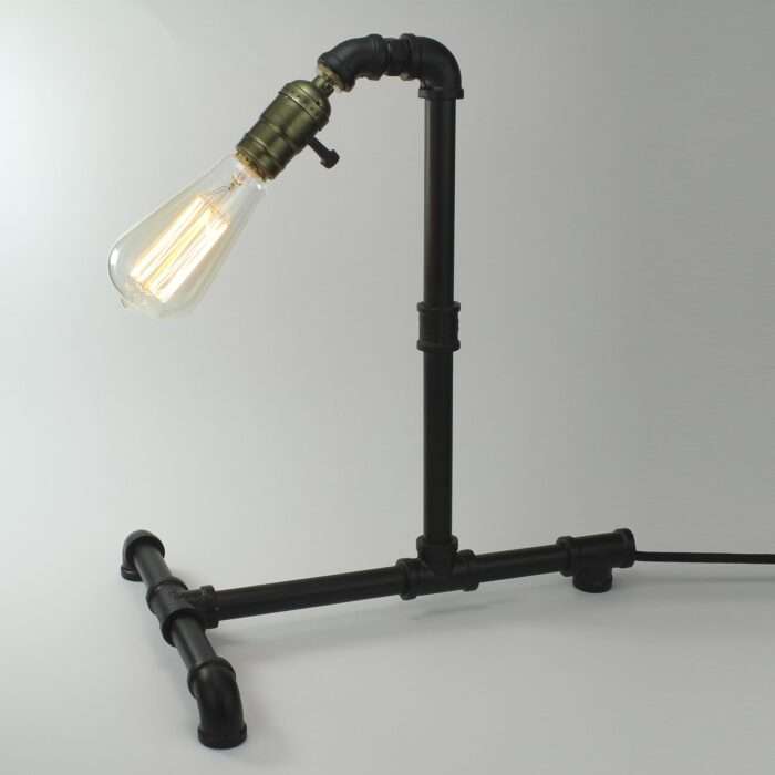 Vintage Industrial Retro Style Steel Pipe Desk Table Lamp Light Edison Steampunk - Image 3