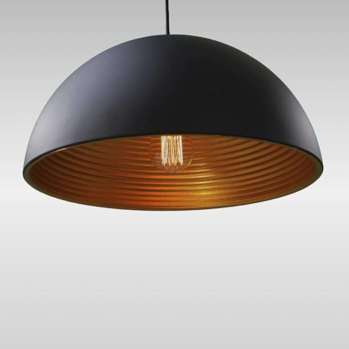 Modern Vintage Industrial Retro Loft Metal Ceiling Lamp Pendant Gold Black Dome - Image 3