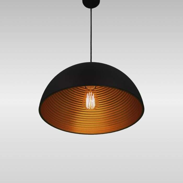 Modern Vintage Industrial Retro Loft Metal Ceiling Lamp Pendant Gold Black Dome - Image 5