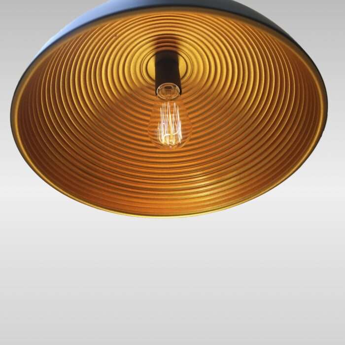 Modern Vintage Industrial Retro Loft Metal Ceiling Lamp Pendant Gold Black Dome - Image 7