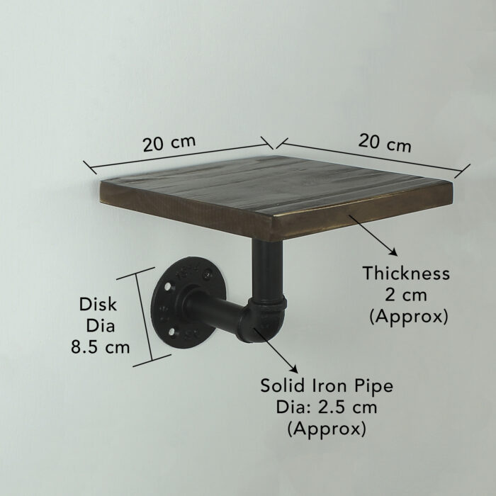 Industrial Urban Style Galvanised Steel Pipe Book Shelf Storage Wooden - Image 8