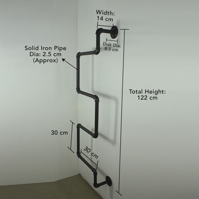 Industrial Urban Style Galvanised Steel Pipe Shelf Storage Shelving Book - Image 5