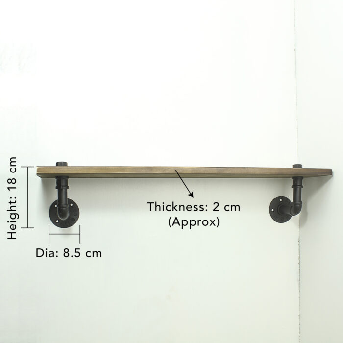 Industrial Urban Style Galvanised Steel Pipe Book Shelf Storage Wooden - Image 5