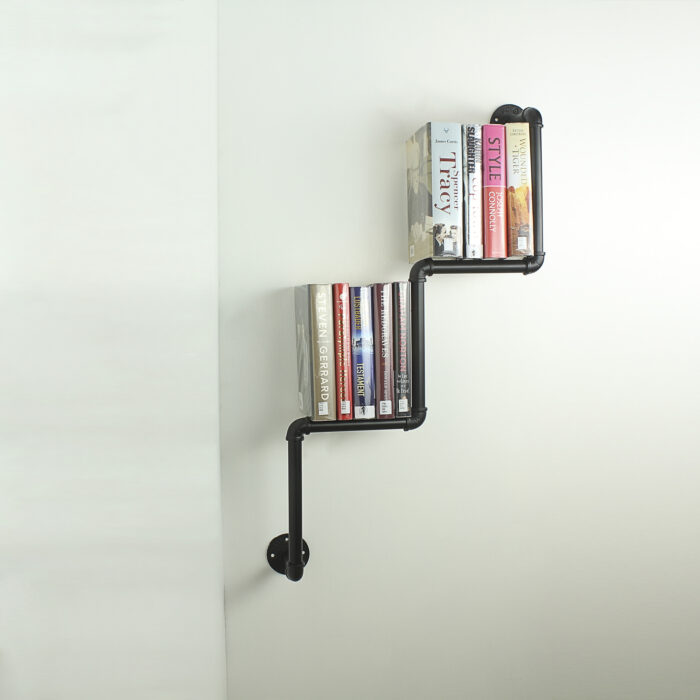 Industrial Urban Style Galvanised Steel Pipe Shelf Storage Shelving Bookcase - Image 2