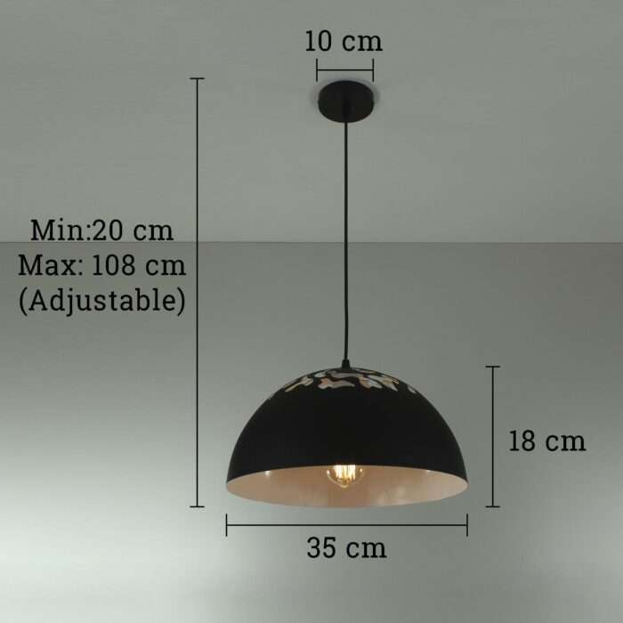 Vintage Industrial Metal Black Cut Out Shade Cafe Loft Pendant Light Lamp Shade - Image 3