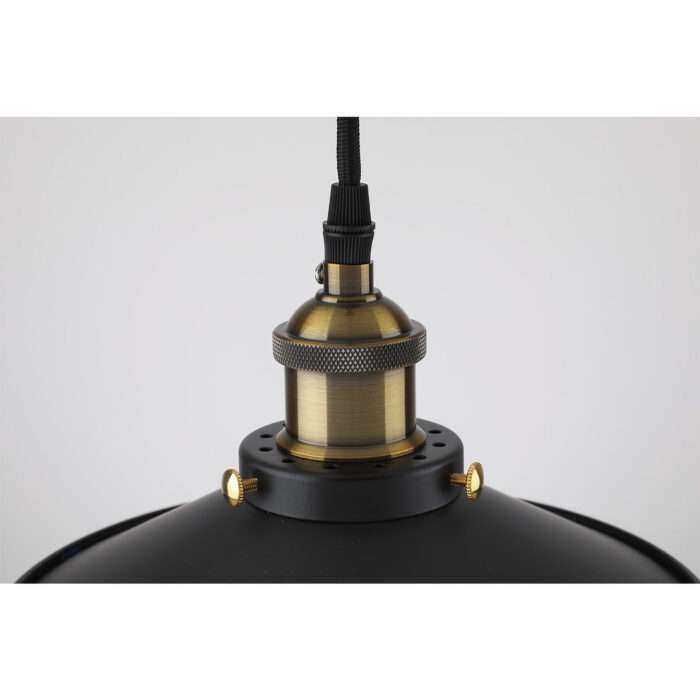 Modern Vintage Industrial Metal Ceiling Light Black Shade Pendant - Image 2