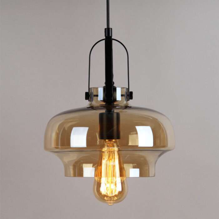 Modern Amber Vintage Industrial Retro Glass Ceiling Lamp Shade Pendant Light