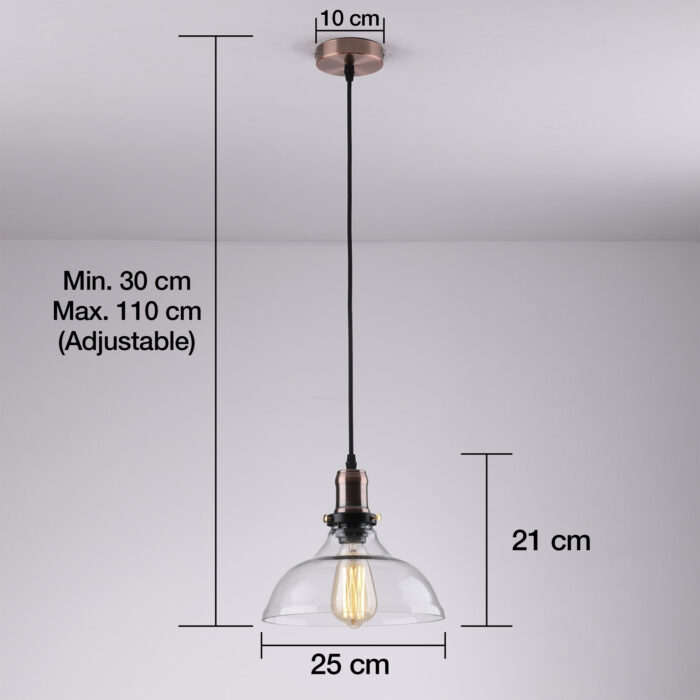 New Modern Vintage Industrial Retro Loft Glass Ceiling Lamp Shade Pendant Light - Image 8