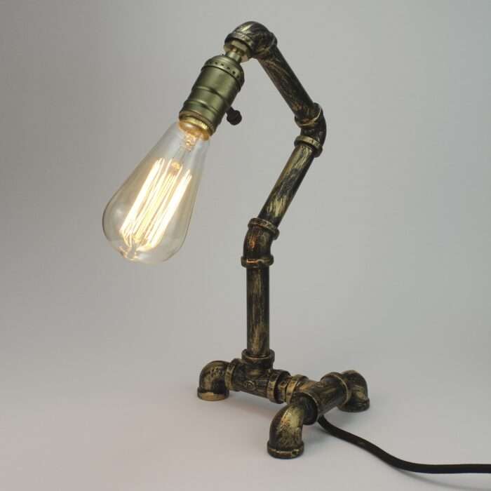 Vintage Industrial Retro Style Steel Pipe Desk Table Lamp Light Edison Steampunk - Image 9