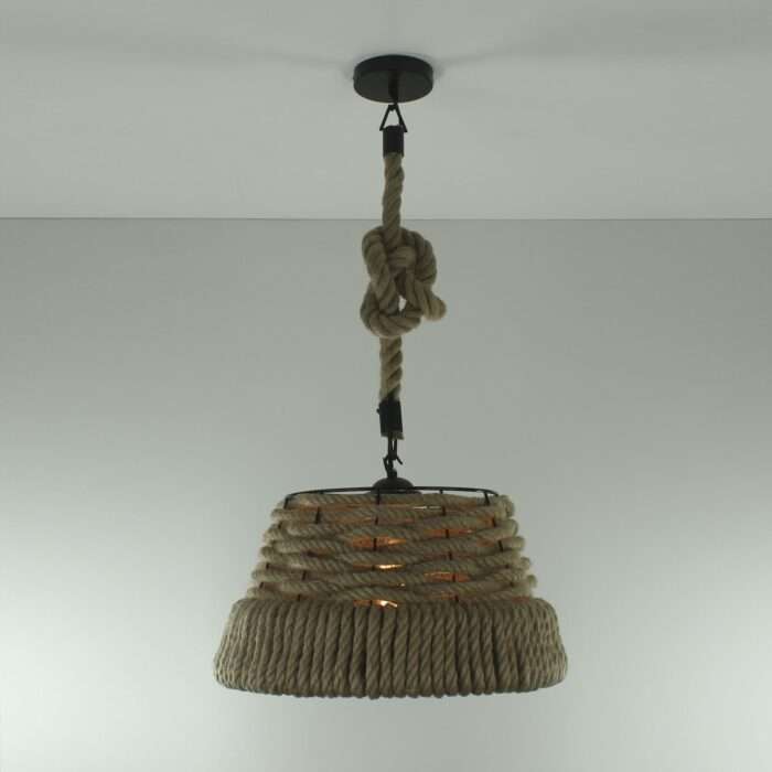 Vintage Retro Industrial Loft Hemp Rope Iron Pendant Ceiling Light Retro Lamp