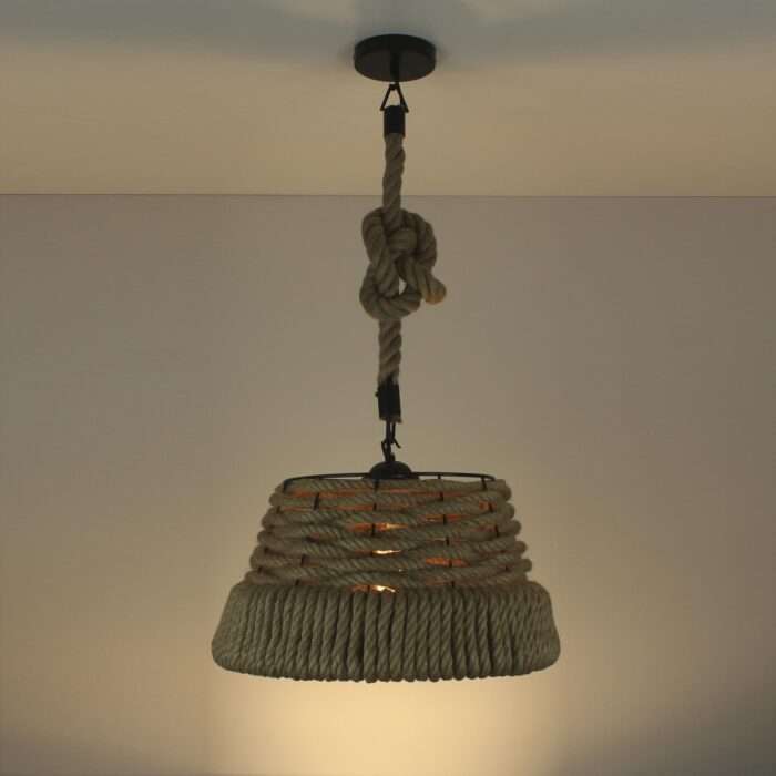 Vintage Retro Industrial Loft Hemp Rope Iron Pendant Ceiling Light Retro Lamp - Image 3