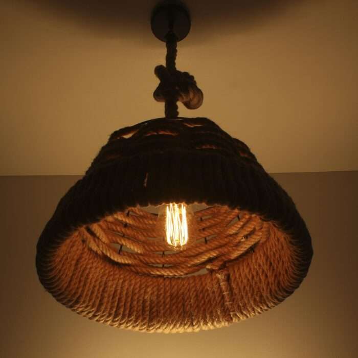 Vintage Retro Industrial Loft Hemp Rope Iron Pendant Ceiling Light Retro Lamp - Image 7