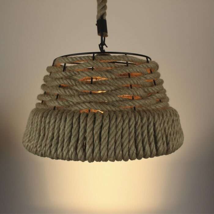 Vintage Retro Industrial Loft Hemp Rope Iron Pendant Ceiling Light Retro Lamp - Image 6