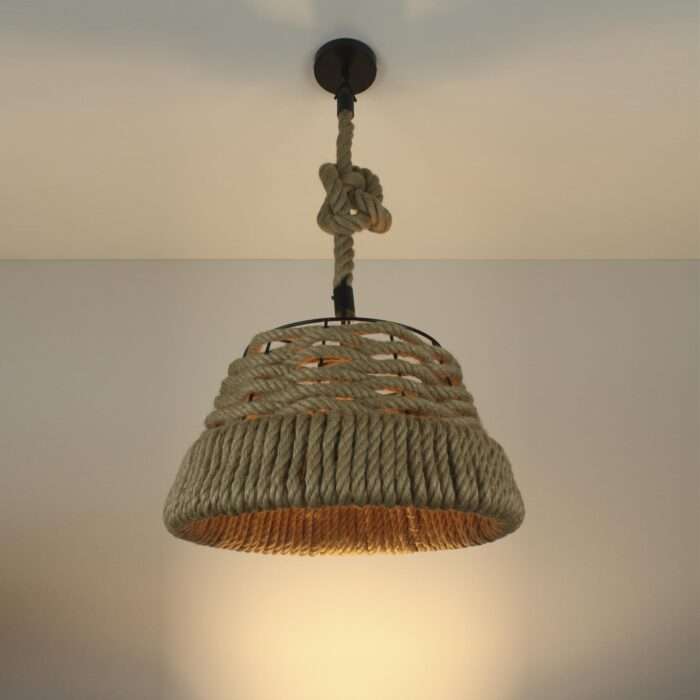 Vintage Retro Industrial Loft Hemp Rope Iron Pendant Ceiling Light Retro Lamp - Image 4