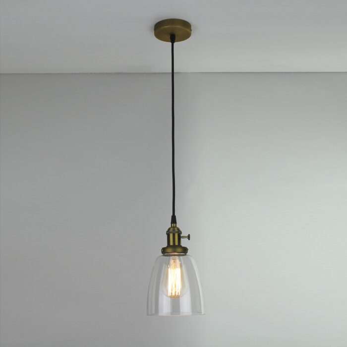 Vintage Industrial Ceiling Lamp Cafe Glass Pendant Light Shade Lighting Fixture - Image 7