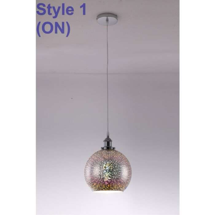 Modern 3d Colored Oberon Holographic Pendant Ceiling Light Glass Shade Multi Col - Image 6