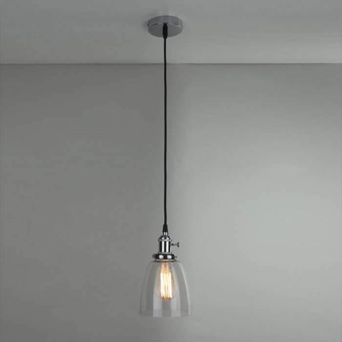 Vintage Industrial Ceiling Lamp Cafe Glass Pendant Light Shade Lighting Fixture - Image 6