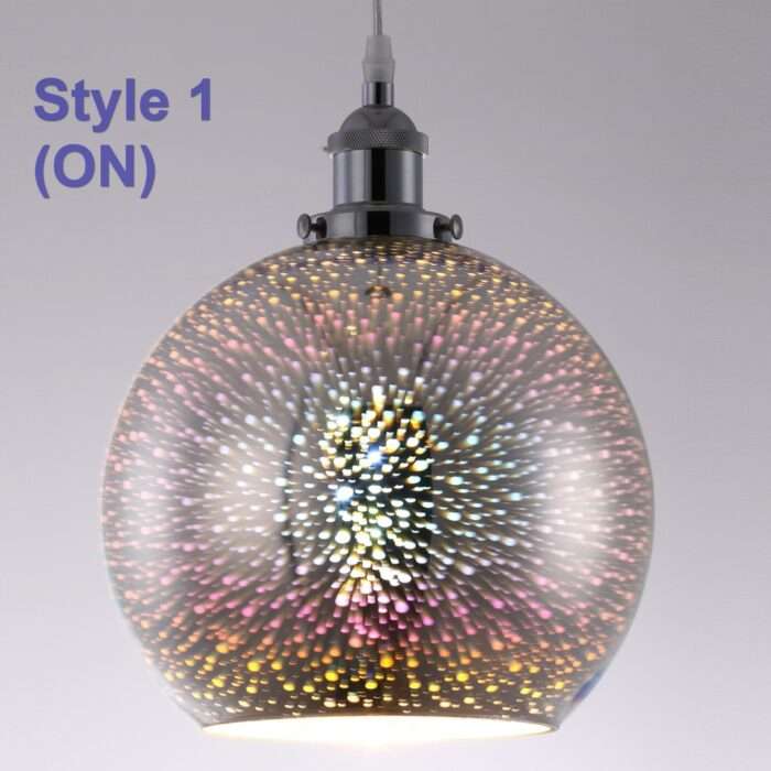 Modern 3d Colored Oberon Holographic Pendant Ceiling Light Glass Shade Multi Col - Image 8