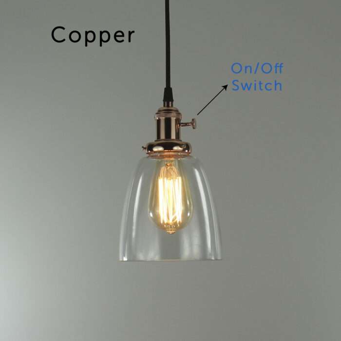 Vintage Industrial Ceiling Lamp Cafe Glass Pendant Light Shade Lighting Fixture - Image 2