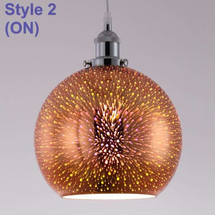 Modern 3d Colored Oberon Holographic Pendant Ceiling Light Glass Shade Multi Col - Image 9