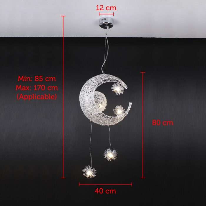 Moon & Star Children Kid Child Bedroom LED Pendant Lamp Chandelier Ceiling Light - Image 10