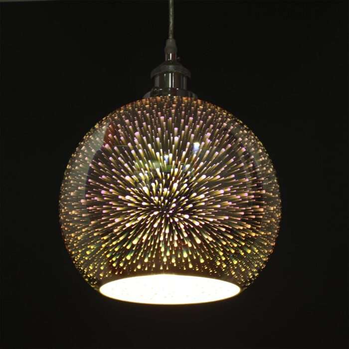 Modern 3d Colored Oberon Holographic Pendant Ceiling Light Glass Shade Multi Col