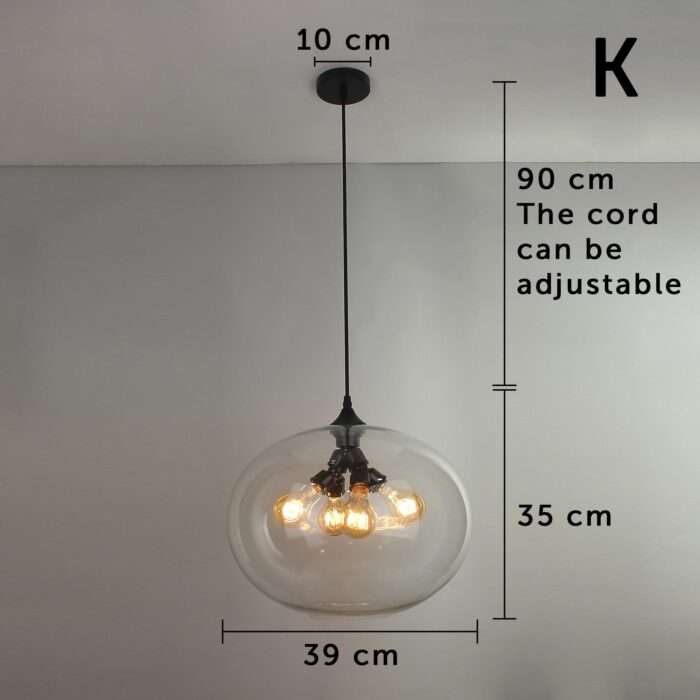 Modern Fashion Industrial Glass Shade Loft Cafe Pendant Light Ceiling Lamp - K - Image 5