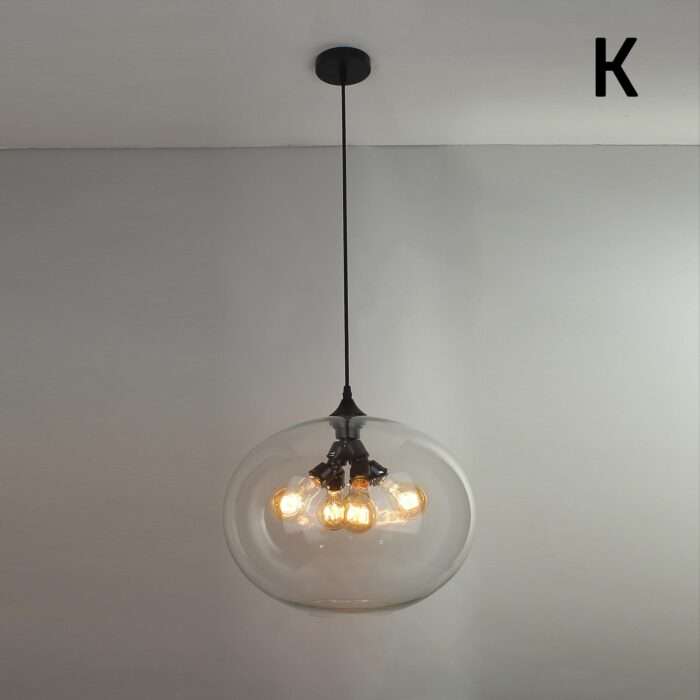 Modern Fashion Industrial Glass Shade Loft Cafe Pendant Light Ceiling Lamp - K - Image 4