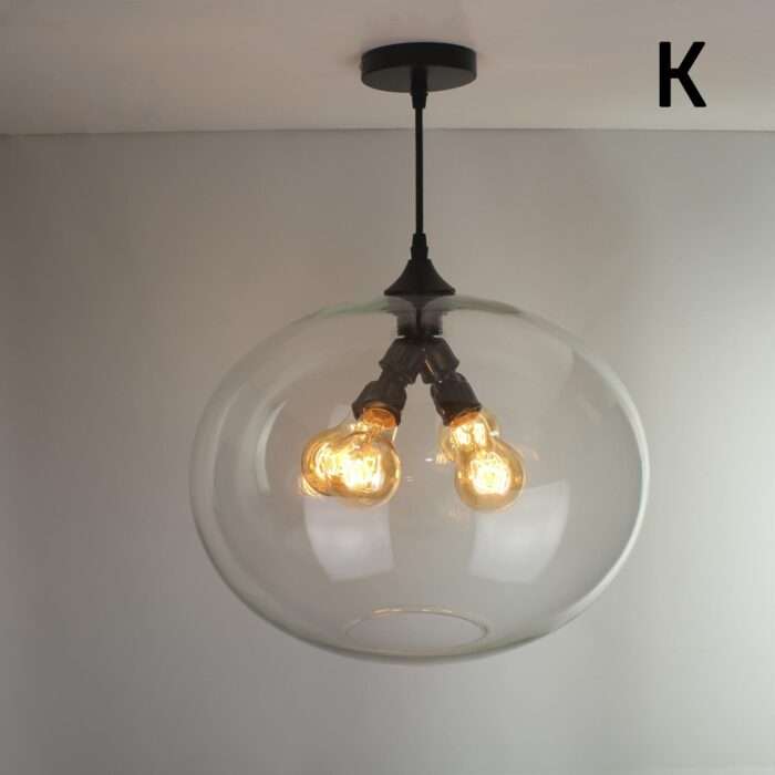 Modern Fashion Industrial Glass Shade Loft Cafe Pendant Light Ceiling Lamp - K - Image 3