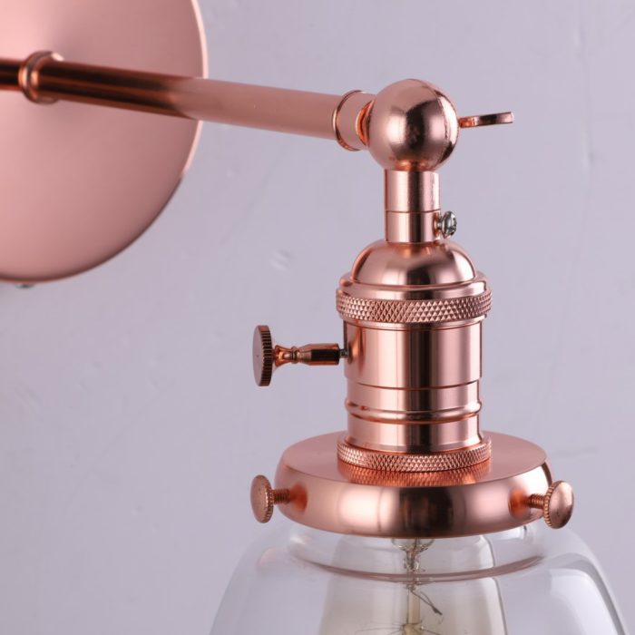 Industrial Vintage Wall Lamp Sconce Antique Brass Copper Chrome Light wth Switch - Image 6