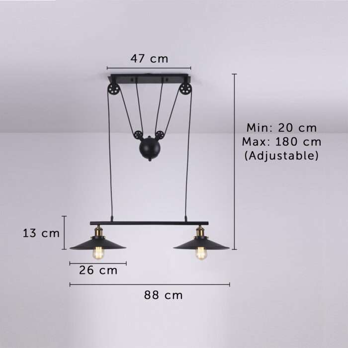 Pendant Pulley Light Industrial Vintage Ceiling Single Double Triple Island Lamp - Image 9