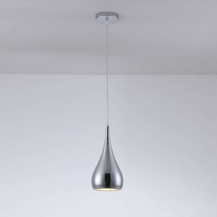 New Modern Teardrop Ceiling Pendant Light Retro Loft Black Chrome White Metal - Image 3