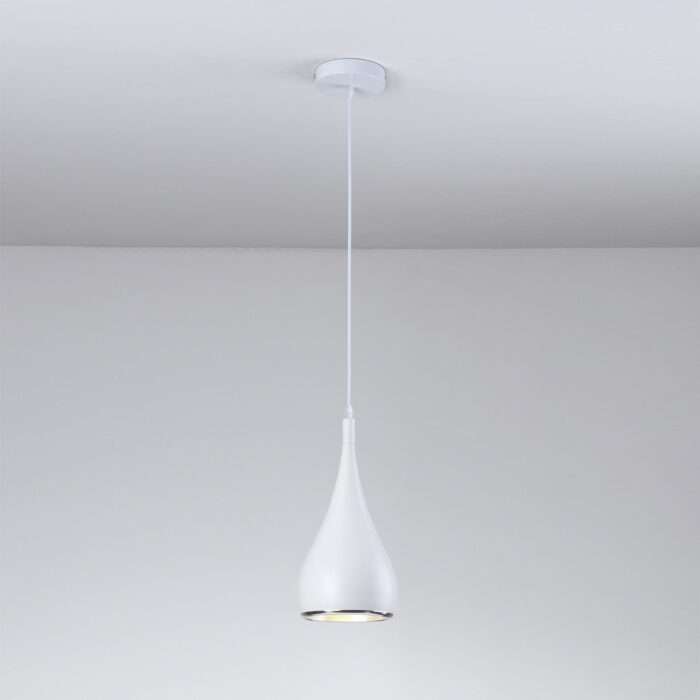 New Modern Teardrop Ceiling Pendant Light Retro Loft Black Chrome White Metal - Image 4