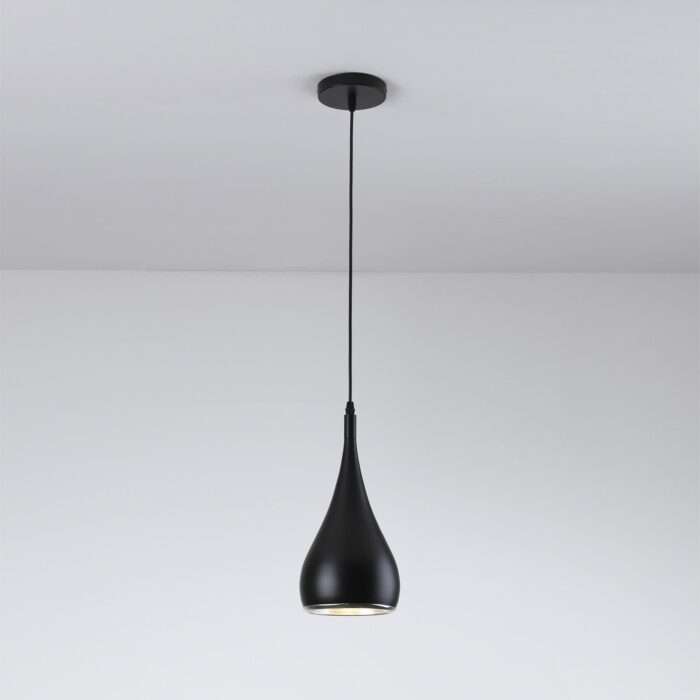 New Modern Teardrop Ceiling Pendant Light Retro Loft Black Chrome White Metal - Image 2