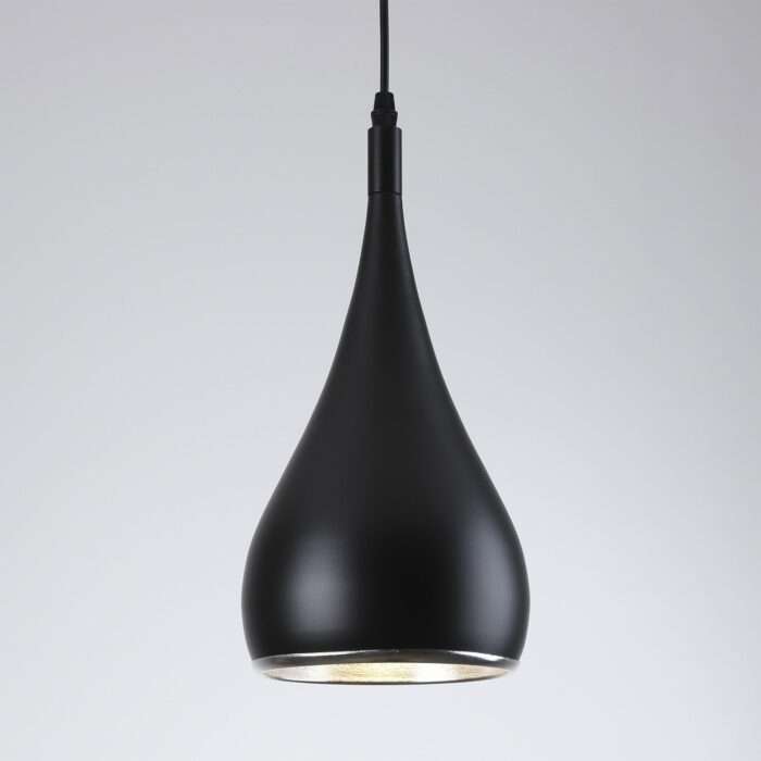 New Modern Teardrop Ceiling Pendant Light Retro Loft Black Chrome White Metal - Image 6