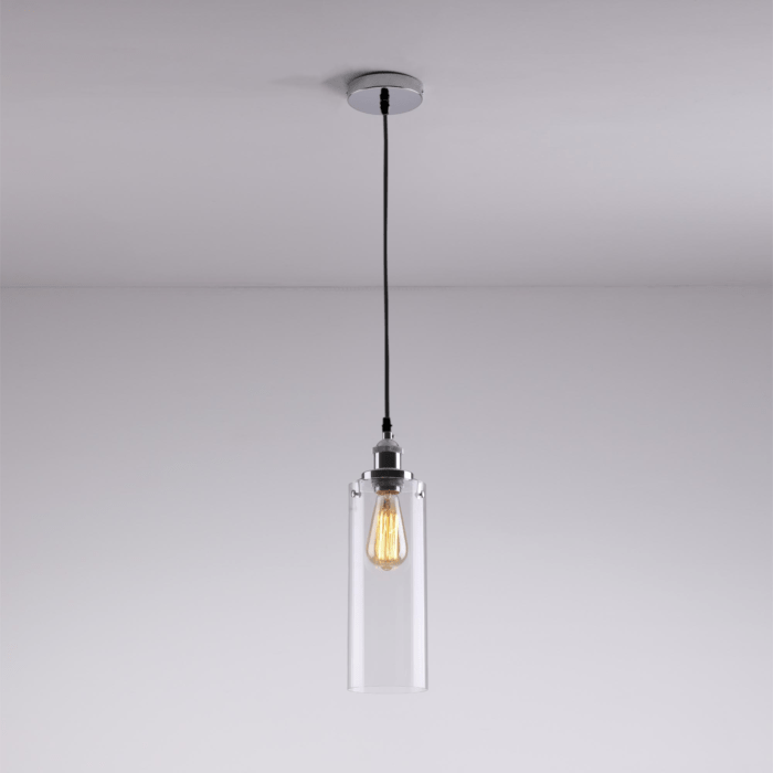 Modern Fashion Industrial Glass Shade Loft Chrome Pendant Light Ceiling Lamp - Image 3