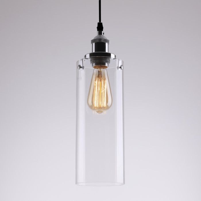 Modern Fashion Industrial Glass Shade Loft Chrome Pendant Light Ceiling Lamp