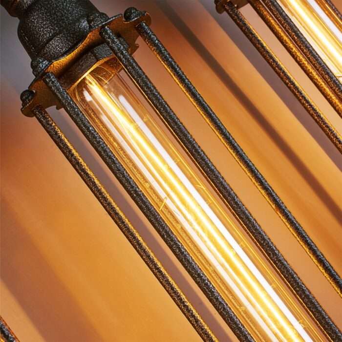 Steampunk Industrial Corridor Long Pipe Wall Lamp Retro Light Rustic Sconce - Image 12