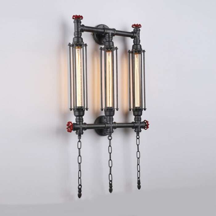 Steampunk Industrial Corridor Long Pipe Wall Lamp Retro Light Rustic Sconce