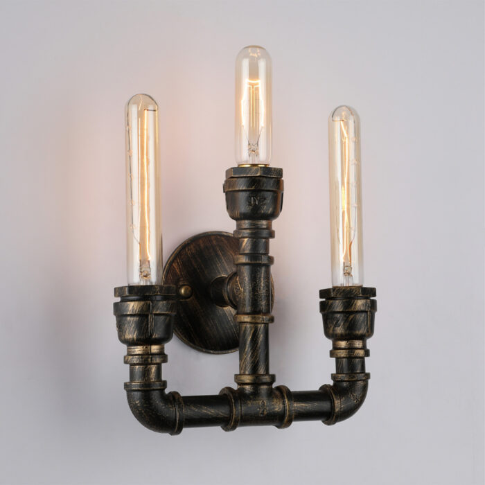 Triple Vintage Unique Style Industrial Rustic Bronze Steampunk Sconce Wall Light