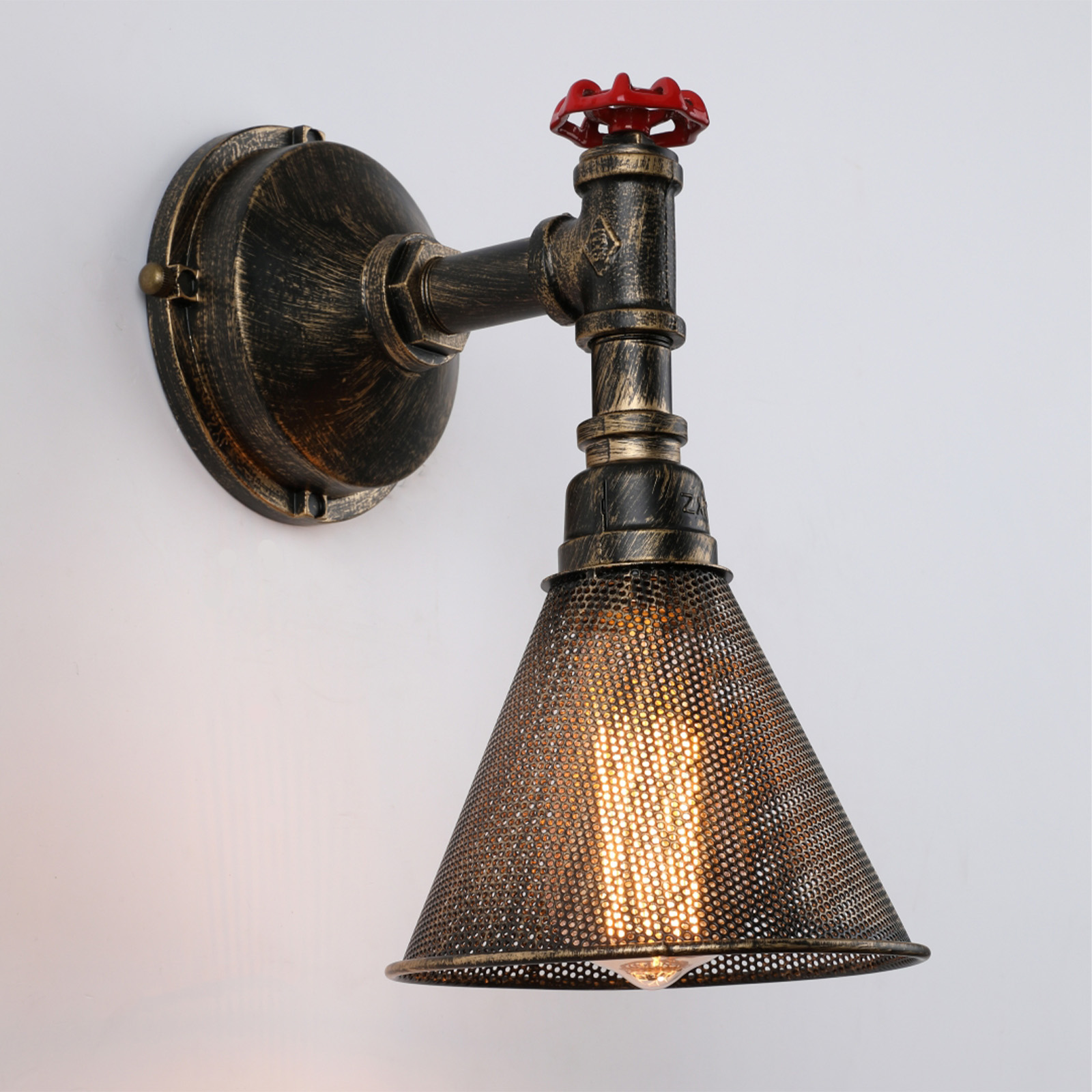 Industrial Style Vintage Mesh Rustic Bronze Steampunk Sconce Wall Light