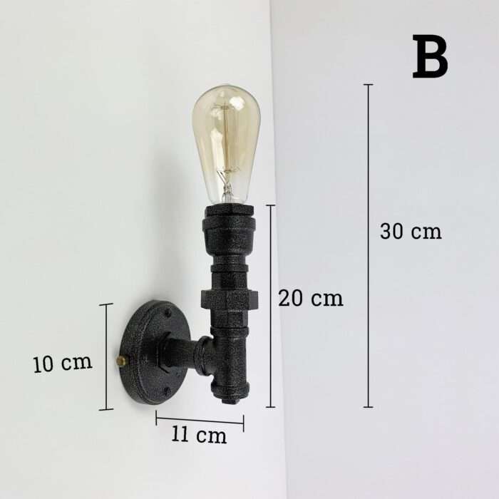 Vintage Industrial Rustic Unique Style Wall Light Knob Waterpipe Wall Lamp - Image 4