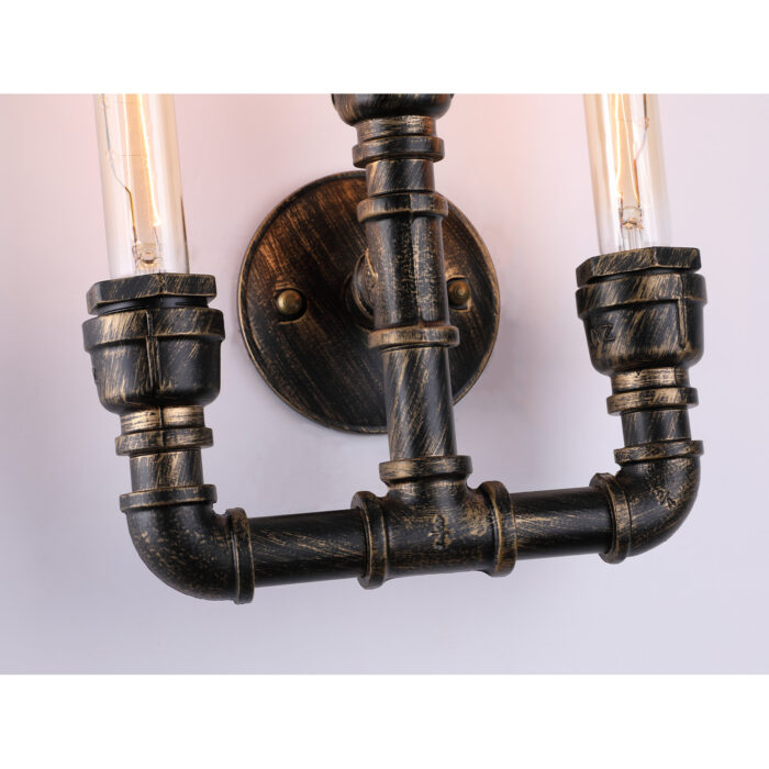 Triple Vintage Unique Style Industrial Rustic Bronze Steampunk Sconce Wall Light - Image 4